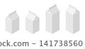 A set of 3D illustration mockups for plain paper carton containers. 141738560