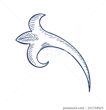 Decorative blue ornament in Baroque style. Vector, graphic illustration. A versatile element for borders, patterns, and textile prints. Design of covers, invitations, postcards, web pages and more. Decorative blue ornament in Baroque style. Vector, graphic illustration. A versatile element for borders, patterns, and textile prints. Design of covers, invitations, postcards, web pages and more. 141738925