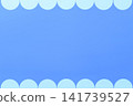 Blue tones, simple semi-circular horizontal arrangement, frame/border Blue tones, simple semi-circular horizontal arrangement, frame/border 141739527