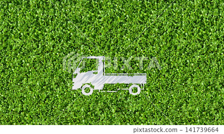 Environmentally friendly living: Paper art inspired by a light truck. Environmentally friendly living: Paper art inspired by a light truck. 141739664
