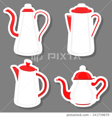 Set of beautiful glass teapots for liquid Set of beautiful glass teapots for liquid 141739670