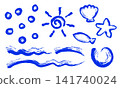 Summer sea illustration set 141740024