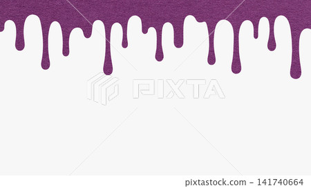Dark purple paint drip from textured paper on white background with copy space. Abstract violet flowing liquid splash template Dark purple paint drip from textured paper on white background with copy space. Abstract violet flowing liquid splash template 141740664
