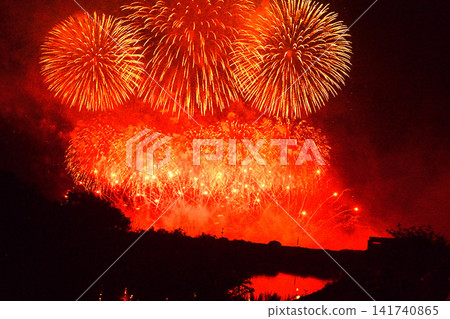 夜空中的大型煙花 夜空中的大型煙花 141740865