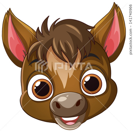 Cute Cartoon Horse Head Vector Illustration on White Background Cute Cartoon Horse Head Vector Illustration on White Background 141740966