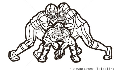 American Football Sport Team Mix Players Action Cartoon Graphic Vector American Football Sport Team Mix Players Action Cartoon Graphic Vector 141741174