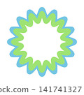Floral Star Circle Frame Vector Illustration Decorative Round Border Abstract Badge Shape Template 141741327
