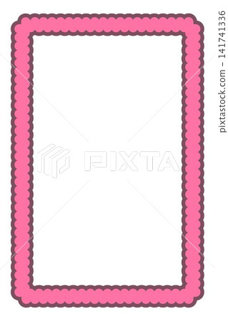 Dark Pink Rectangle Frame Vector Illustration Decorative Wavy Border Rounded Abstract Shape Graphic Element Dark Pink Rectangle Frame Vector Illustration Decorative Wavy Border Rounded Abstract Shape Graphic Element 141741336