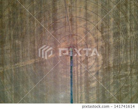 Center Pivot Irrigation on a Farm Field Center Pivot Irrigation on a Farm Field 141741614