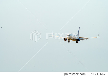 Passenger Jet on Final Approach to the Airport Passenger Jet on Final Approach to the Airport 141741667
