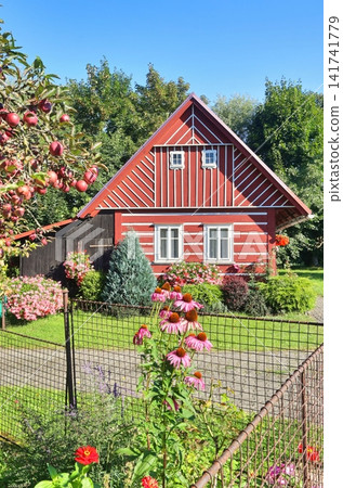 Beautiful wooden cottage in Czech republic Beautiful wooden cottage in Czech republic 141741779