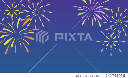 柔和色彩的煙火邊框 141741956