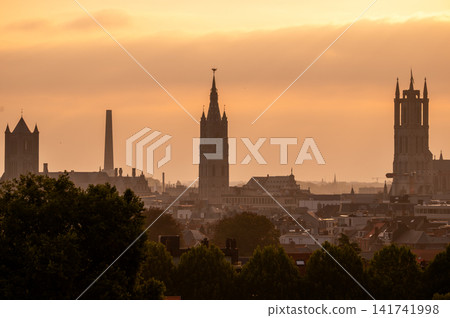 Historic Towers of Ghent at Sunrise 141741998