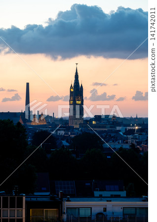 Ghent Towers Under a Soft Dawn Sky 141742011