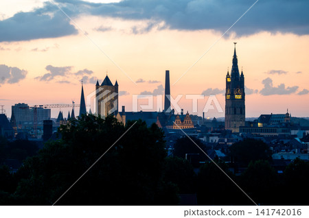 The Skyline of Ghent at First Light 141742016