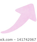 Pink hand-drawn upward arrow icon 141742067