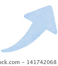 Blue hand-drawn upward arrow icon 141742068