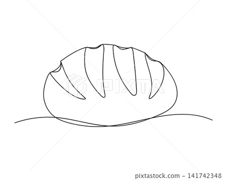 Continuous line drawing long loaf bread bakery icon vector illustration concept Continuous line drawing long loaf bread bakery icon vector illustration concept 141742348