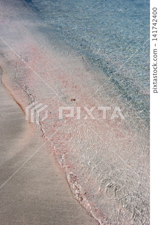 Pink Sand Shoreline of Elafonisi Beach in Crete Pink Sand Shoreline of Elafonisi Beach in Crete 141742400