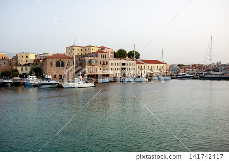 Waterfront Houses of Chania Old Town in Crete Waterfront Houses of Chania Old Town in Crete 141742417