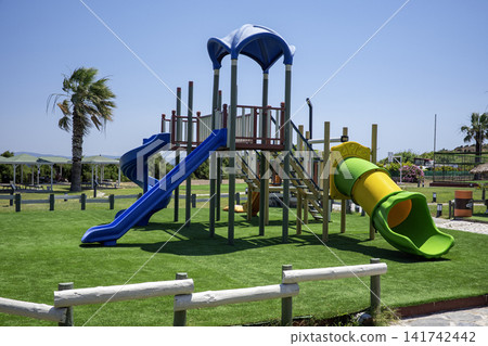 Playground for children on the hotel ground Playground for children on the hotel ground 141742442