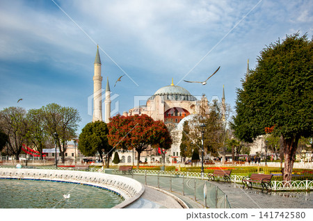 Hagia Sophia and Fountain in Sultanahmet Istanbul Hagia Sophia and Fountain in Sultanahmet Istanbul 141742580