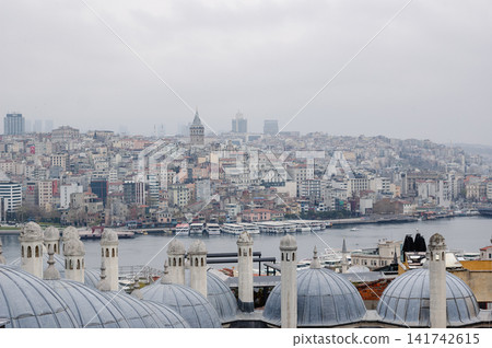 Istanbul Cityscape With the Galata Skyline in Turkey Istanbul Cityscape With the Galata Skyline in Turkey 141742615