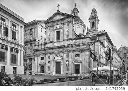 Facade of Chiesa dei Santi Ambrogio e Andrea, Genoa, Italy Facade of Chiesa dei Santi Ambrogio e Andrea, Genoa, Italy 141743039
