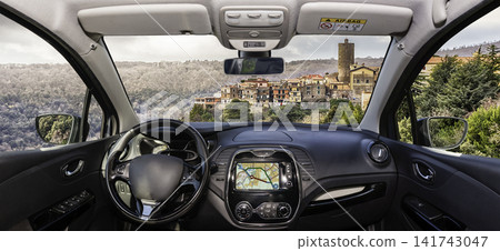 Scenic Drive through a Historic Italian Hilltop Town Scenic Drive through a Historic Italian Hilltop Town 141743047