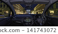 View from car dashboard on Rome's EUR district at night 141743072