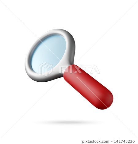 Magnifying glass icon in 3d Magnifying glass icon in 3d 141743220