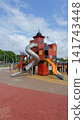 Childrens playground in the city center 141743448