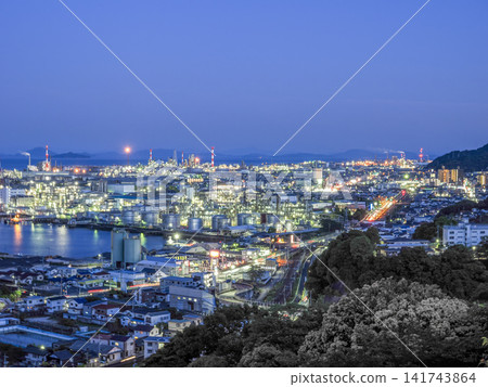 A landscape with a factory at night A landscape with a factory at night 141743864