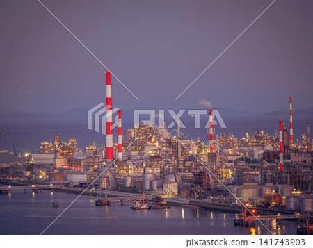 A landscape with a factory at night A landscape with a factory at night 141743903