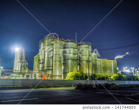 A landscape with a factory at night A landscape with a factory at night 141744003