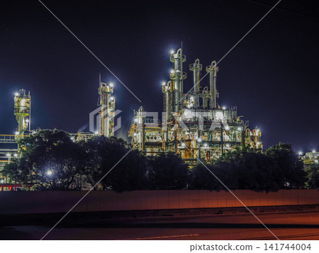 A landscape with a factory at night A landscape with a factory at night 141744004