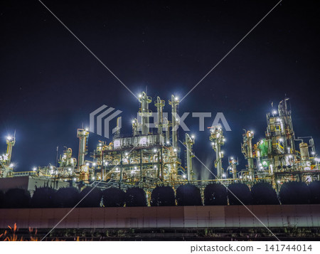 A landscape with a factory at night A landscape with a factory at night 141744014