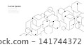 geometry abstract hexagon science background transparent 141744372