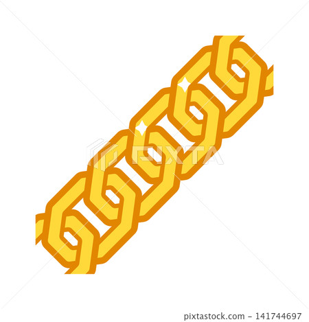 Gold chain. Stylized illustration icon. Image for jewelry shop. Gold chain. Stylized illustration icon. Image for jewelry shop. 141744697