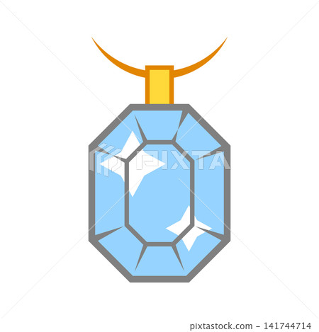 Pendant with diamond. Stylized illustration icon. Image for jewelry shop. Pendant with diamond. Stylized illustration icon. Image for jewelry shop. 141744714
