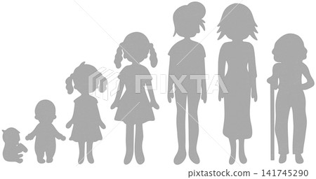 woman growth silhouette woman growth silhouette 141745290
