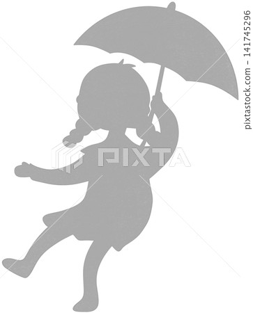 silhouette of a person holding an umbrella silhouette of a person holding an umbrella 141745296