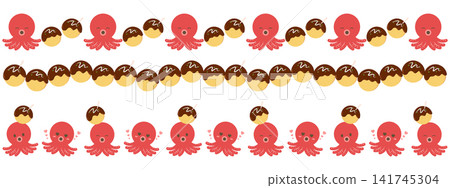 三種口味的章魚和章魚燒組合 三種口味的章魚和章魚燒組合 141745304