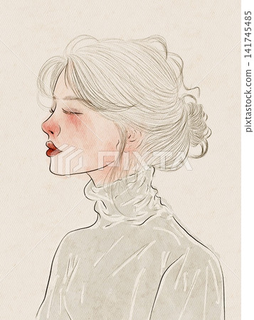 portrait of a beautiful young woman portrait of a beautiful young woman 141745485