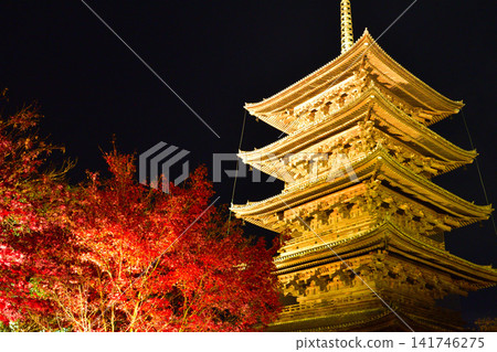 Autumn illuminations at Toji Temple in Kyoto Autumn illuminations at Toji Temple in Kyoto 141746275