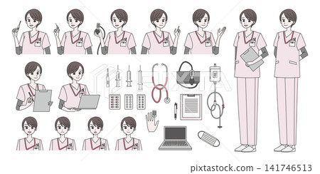 女性護士插畫素材包 2 女性護士插畫素材包 2 141746513