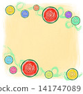 Colorful sliced watermelon frame - Summer background material 141747089