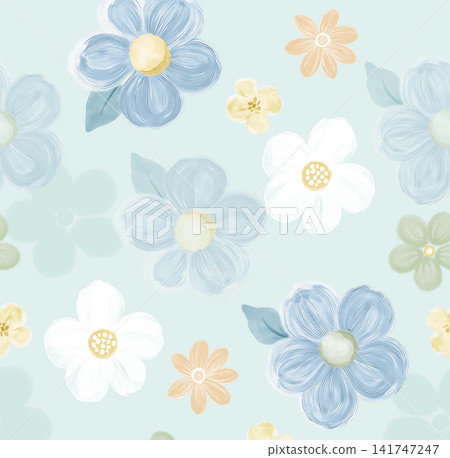 Soft dreamy watercolor floral seamless patterns collection Soft dreamy watercolor floral seamless patterns collection 141747247