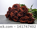 red roses on gray background 141747402