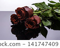 red roses on gray background 141747409